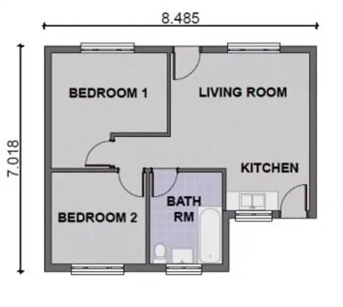 2 bedroom 1 bath house design